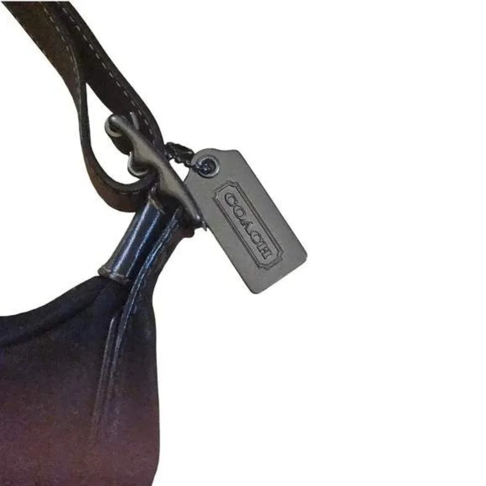 Coach 2003 Black Nylon Leather Trim Hobo Shoulder Bag Handbag Authentic A3K-6671 - Picture 8 of 9